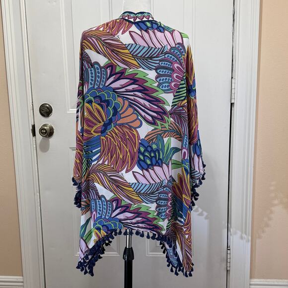 Trina Turk designer Paradise Plume Kimono Swim Cover-Up One Size beach cruise - Picture 7 of 8